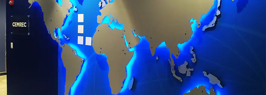 Illuminated 3D World Map