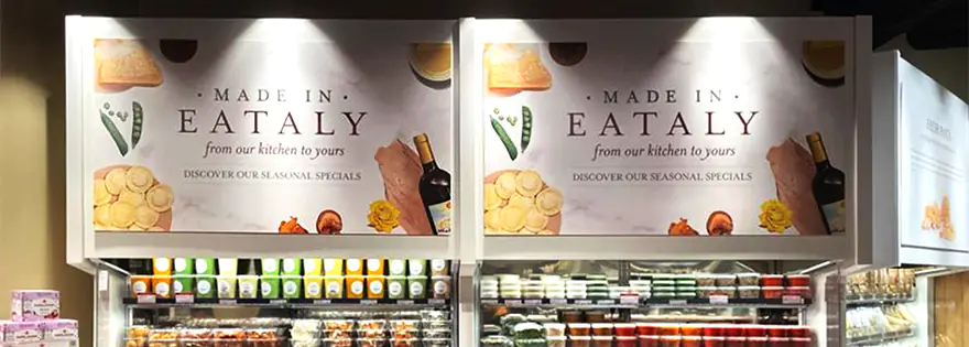 Promotional Signs in Food Store